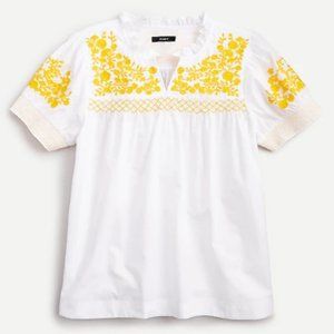 JCrew Embroidered Cotton Poplin Puff